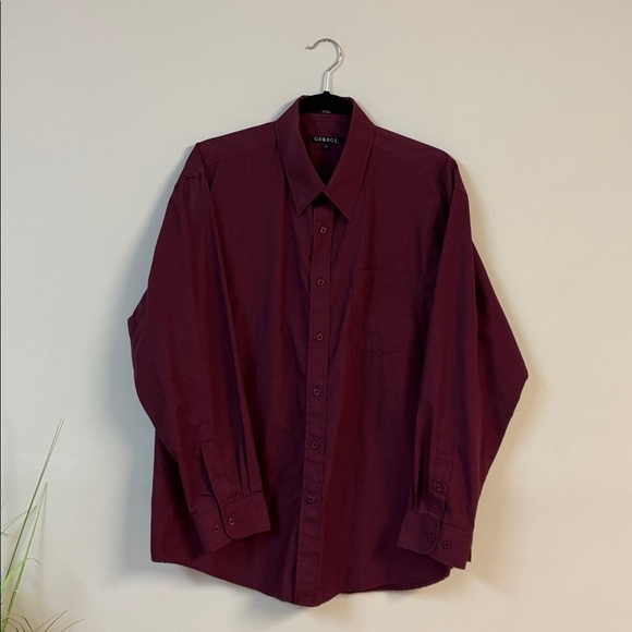 George Classic Black/Blue/burgundy Long Sleeve Shirt set size 16-16.5 - Picture 8 of 10